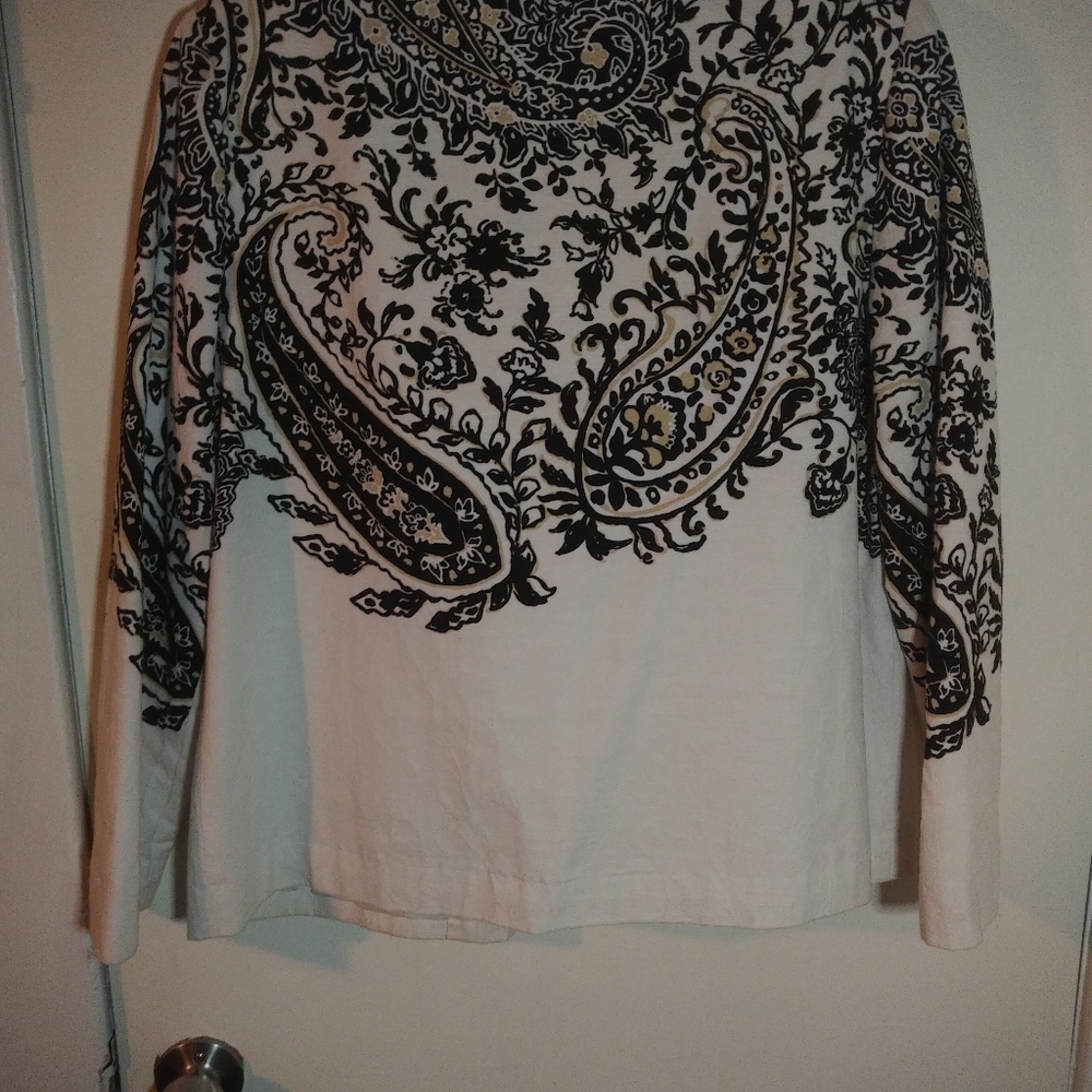 Linen jacket with pattern, size medium - Picture 3 of 3